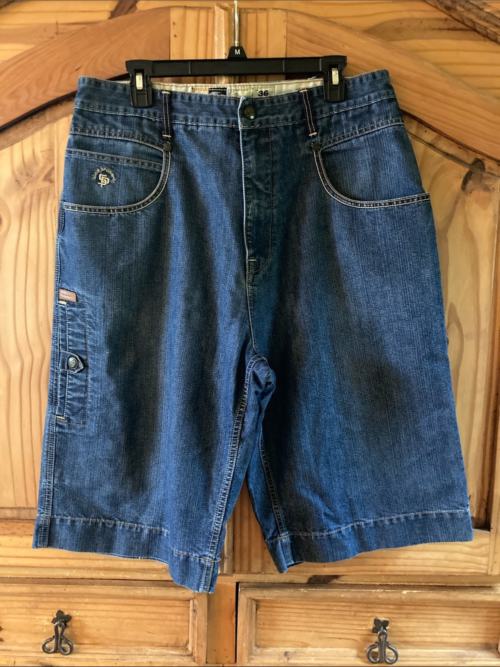 Men State Property blue jean denim shorts size 36